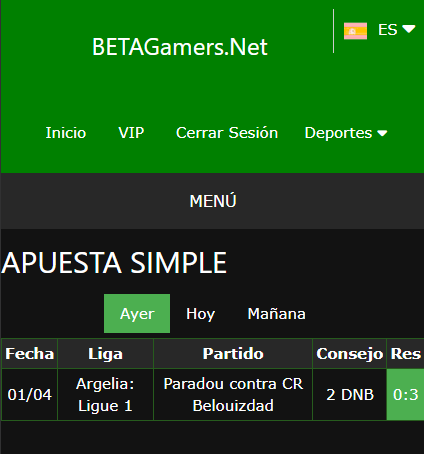 boleto de apuesta vip ganada